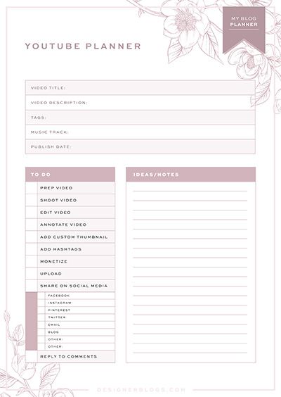 Daily planner printable