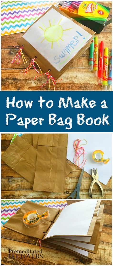 Here is an easy tutorial to make a paper bag book using brown lunch bags and other household supplies. Fun activity for kids. Thanksgiving Recipes, Pre K, Brown Lunch Bags, Fun Diys, Gingersnap Crust, Easy Crafts, Crust Recipe, Easy Games For Kids, Easy Kids