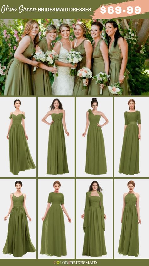 Olive green bridesmaid dresses on sale $69-99, in 600+ custom-made styles and all sizes. 150+colors, made to order, fast arrived, color sample available. #colsbm #bridesmaids #bridesmaiddresses #greenwedding #weddingideas #greendress b1166 Outfits, Green Bridesmaid Dress Fall, Olive Green Bridesmaid Dresses, Green Bridesmaid Dresses, Olive Bridesmaid Dresses, Bridesmaid Dress Colors, Fall Bridesmaid Dresses, Long Green Bridesmaid Dresses, Green Bridesmaid