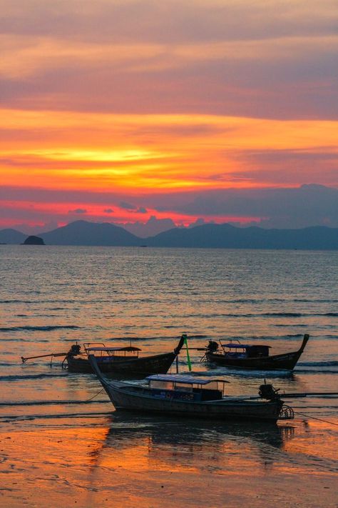 Summer, Nature, Ao Nang, Thailand, Thailand Beaches, Sunset Views, Sunrise Sunset, Beach Sunset, Best Sunset