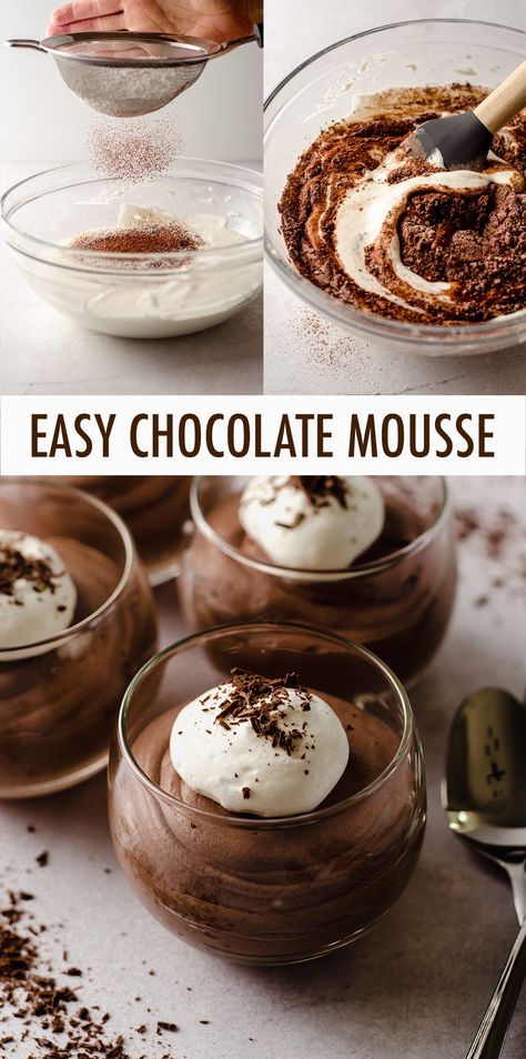 how to make Easy Chocolate Mousse Foods, Mousse, Cheesecakes, Cake, Easy Chocolate Mousse, Cheesecake, Ice Cream, Ingredients, Food