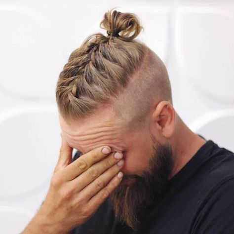 White Men with Braids Hairstyle: Rock With Cool Hairstyles Beard Styles, Braided Hairstyles, Mens Braids Hairstyles, Mens Braids, Cortes De Cabello Corto, Individual Braids, Undercut Hairstyles, Beard Hairstyle, Capelli