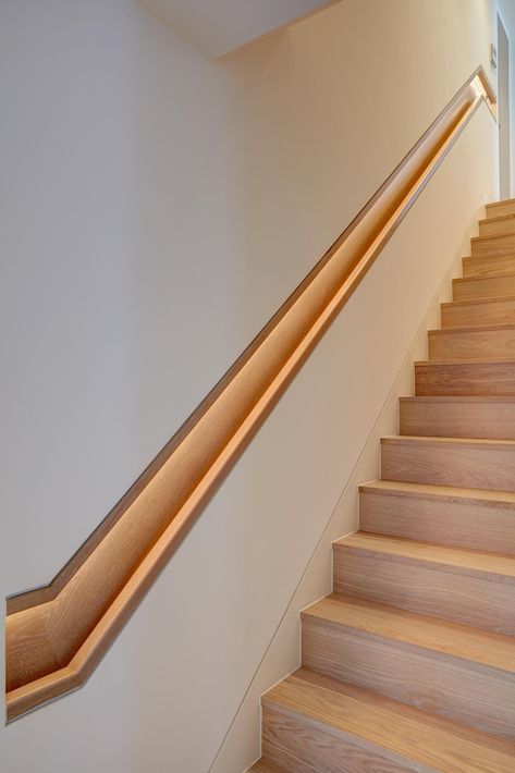 Studio, Staircase Handrail, Handrail Lighting, Wood Handrail, Staircase Railings, Staircase Design, Stair Handrail, Handrail Design, Staircase Design Modern
