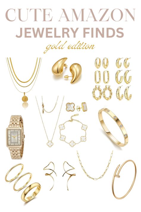 Cute and affordable gold jewelry finds from Amazon. affordable jewelry, amazon, amazon finds, amazon gold jewelry, amazon jewelry, amazon must haves, basic gold jewelry, best amazon gold jewelry, best amazon jewelry, bracelet, dainty gold jewelry, earrings, everyday gold jewelry, found it on amazon, gold bracelet, gold earrings, gold jewelry, gold necklace, gold ring, minimal gold jewelry, simple gold jewelry Adhd, Dupes, Bijoux, Jewelry Earrings, Everyday Earrings Simple, Target Jewelry, Amazon Jewelry, Jewelry Finding, Earring Trends