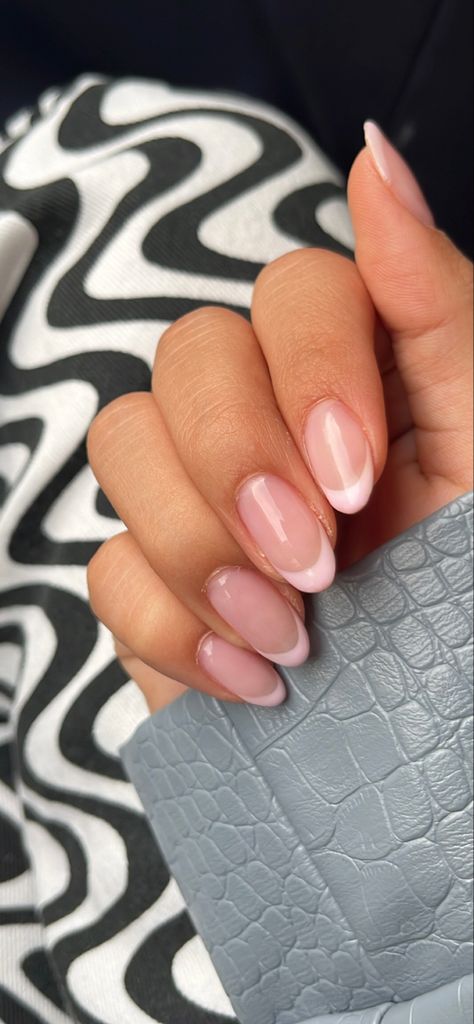 Pink, Dusty Pink Nails, Pink Oval Nails, Pink Tip Nails, Pale Pink Nails, Almond Nails Pink, Light Pink Nail Designs, Pink French Manicure, Light Pink Nails