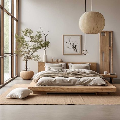 3 Ways to Perfectly Capture Japandi Style in Your Bedroom • 333+ Images • [ArtFacade] Interior, Home Décor, Japandi Bedroom Design, Japandi Bedroom Interior Design, Japandi Bedroom Ideas, Japandi Style Bedroom, Japandi Interiors Bedroom, Bedroom Japanese Style, Japandi Bed