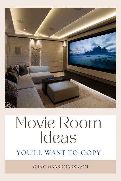 The best movie room ideas to create an epic home theater for you and your friends including the best theater room décor ideas and a step-by-step guide to building your home cinema. Bath, Home, Interior, Basement Movie Theater, Basement Movie Room, Basement Movie Room Ideas, Home Movie Theater Room, Movie Room Ideas Small Home Theaters, Small Movie Room Ideas Home Theaters