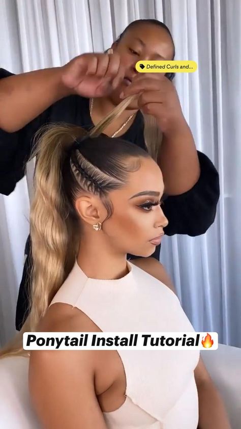 Plaited Ponytail, Ponytail With Braiding Hair, Braided Ponytail Weave, Braided Ponytail, 2 Braids With Weave, Braided Ponytail Hairstyles, Bun With Braiding Hair, Braids Into Ponytail, Ponytail Hairstyles With Braids