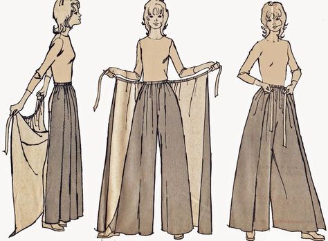 Palazzo Pants with Skirt Overlay Pattern Vintage 1970s Pantskirt Sewing Pattern Simplicity 5082 Size S M L by TheOldLeaf on Etsy #diypantspalazzo Vintage Sewing, Trousers, Vintage Sewing Patterns, Sewing Tutorials, Sewing Clothes, Diy Sewing Clothes, Sewing Dresses, Simplicity Sewing Patterns, Sewing Patterns Free