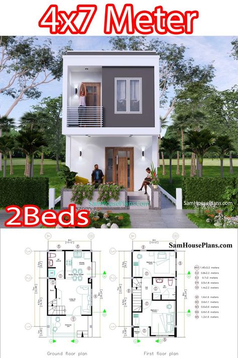 Small House Elevation Design, 1 Bedroom House Plans, 2 Bedroom House Plans, Small House Design Floor Plan, 2 Bedroom House Design, 2 Bedroom House, House Layout Plans, Small House Design Plans, 1 Bedroom House