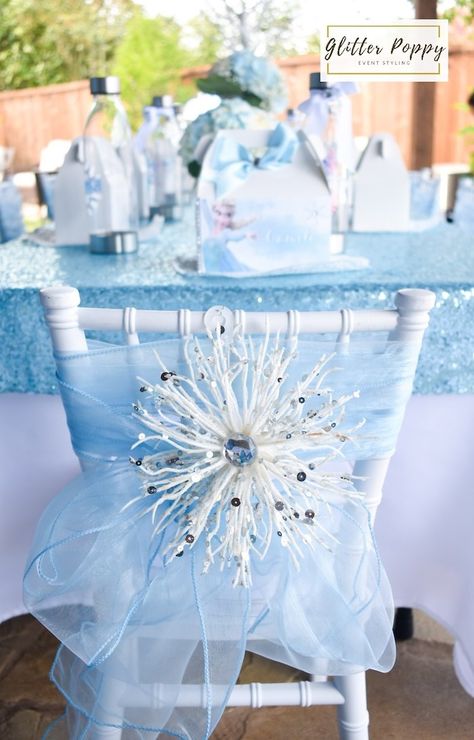 Snowflake-adorned Chair from a Frozen Birthday Party on Kara's Party Ideas | KarasPartyIdeas.com (21) Party Ideas, Decoration, Karas Party Ideas, Birthday Party Decorations, Frozen Party Decorations, Birthday Party Themes, Frozen Birthday Party Decorations, First Birthday Parties, Frozen Theme Party