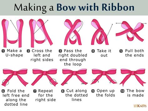 Bow With Ribbon, Simpul Dasi, Minnie Mouse Ribbon, Bow Making Tutorials, Tie A Bow, Make A Bow, How To Tie Ribbon, Seni Dan Kraf, Hair Bow Tutorial