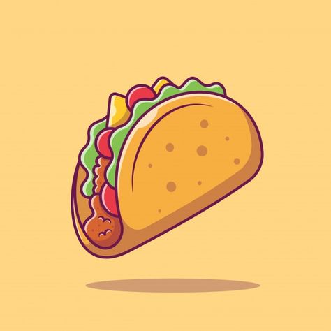 Food Art, Instagram, Kawaii, Vintage, Legos, Food Cartoon, Taco Cartoon, Vector Food, Food Drawing