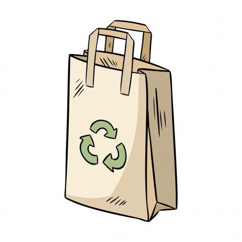 Eco friendly paper bag. ecological and zero-waste product. go green Premium Vector | Free Vector #Freepik #vector #freelogo #freebanner #freelabel #freehand Instagram, Eco Friendly Paper, Eco Bag, Eco Friendly Bags, Bag Illustration, Recycle Bag, Biodegradable Plastic Bags, Eco Friendly, Eco