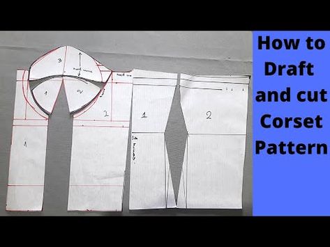 How To Draft And Cut Corset Pattern - YouTube Vintage, Couture, Sewing Measurements, Corset Pattern Drafting Tutorial, Corset Pattern Drafting, Corset Sewing Pattern, Sewing Patterns Free Women, Fashion Sewing Pattern, Diy Corset Pattern