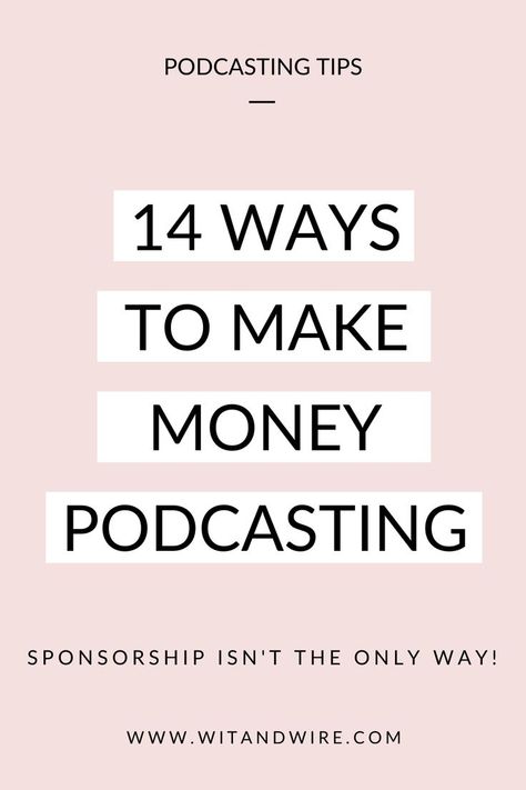 Wondering how to make money podcasting? You may think that getting podcast sponsors is the only way to make money with a podcast, but it's not! Read this post to learn 14 ways to make money with a podcast, even if you have a small audience. how do podcasts make money I how to start a podcast make money I how to monetize your podcast I passive income strategies I online business budgeting tips I starting a podcast 2022 Budgeting Tips, Design, Podcast Tips, Starting A Podcast, Make Money Online, Way To Make Money, Passive Income, Business Podcasts, Podcast Topics