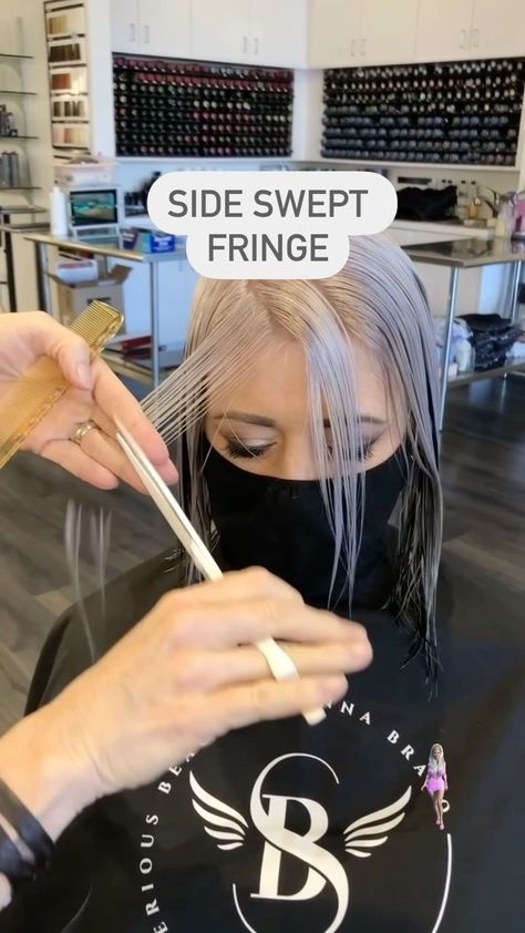 Looking for an easy way to create a side swept fringe? I’ve got you covered 👍💗 . . . #sidesweptbangs #sideswept #curtainfringe #bangs… | Instagram Instagram, Diy Side Swept Bangs, How To Cut Bangs, Side Swept, Cut Bangs Diy, Side Fringe Hairstyles, Side Sweep Bangs, Cut Own Hair, Side Fringe Bangs