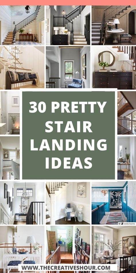 Elevate your upstairs or entryway with creative stair landing ideas. Whether you have a small or modern space or need inspiration for kids or outdoors, explore decor options and stylish stair and landing carpet ideas to revamp your home. Diy, Denver, Inspiration, Top Of Stairs Decor Upstairs Landing, Stairway Landing Ideas, Stairwell Landing Decor, Small Hall Stairs And Landing Decor, Stairway Landing Decorating, Stairway Landing Decorating Ideas