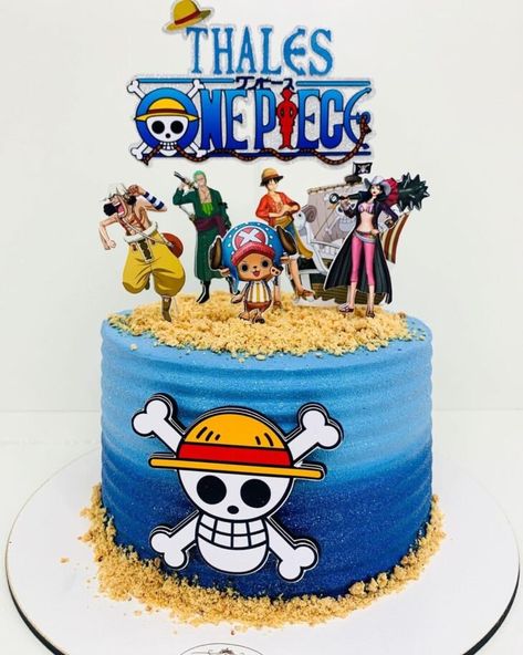 Bolo One Piece: 50 fotos + tutoriais para uma festa com tema de pirata Mini Cakes, Themed Cakes, Tart, Cupcake Cakes, Cake, Cake Toppers, Cupcakes, Cakes For Boys, Birthday Cake
