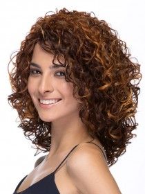 Long Curly Hair, Wigs, Blonde Hair Looks, Cortes De Cabello Corto, Brown Wavy Hair, Haar, Wig Hairstyles, Medium Curly Hair Styles, Angled Bob Hairstyles