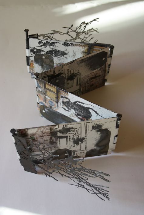 Ink, Collage, Bookbinding, Altered Art, Book Making, Accordion Book, Handmade Books, Artist Books, Book Projects