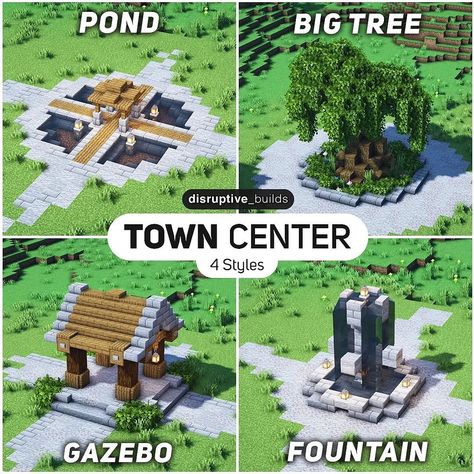 MB | Builds & Designs on Instagram: “Town Center designs! By @disruptive_builds 💡Follow @minecraftblocky for more Builds & Tutorials! 👍🏼| Like this post 💬| Comment 💾|…” Minecraft Crafts, Minecraft Building Blueprints, Minecraft Houses Blueprints, Minecraft House Plans, Minecraft House Designs, Minecraft Construction, Minecraft Buildings, Minecraft Plans, Minecraft City