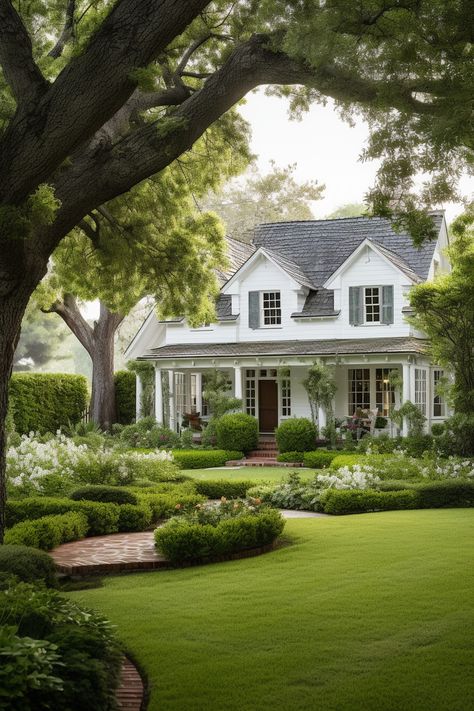 Southern Homes, Home Décor, Southern Farmhouse Exterior, Southern House Exterior, Southern House, Southern Cottage Homes, Southern Home Exterior, Southern Cottage Interiors, Country Farmhouse Exterior