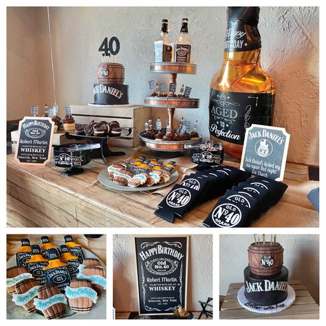 Jack Daniels Erik Church themed 40th birthday party. Whiskey theme. Mens party. Better with age. Jack Daniels, Men 40th Birthday Ideas Man Party, Whiskey Theme Party, Jack Daniels Party, Dirty 30th Birthday, 40tg Birthday Ideas Men, Mens 40th Birthday Ideas, 40th Birthday Party Men, 40th Birthday Men