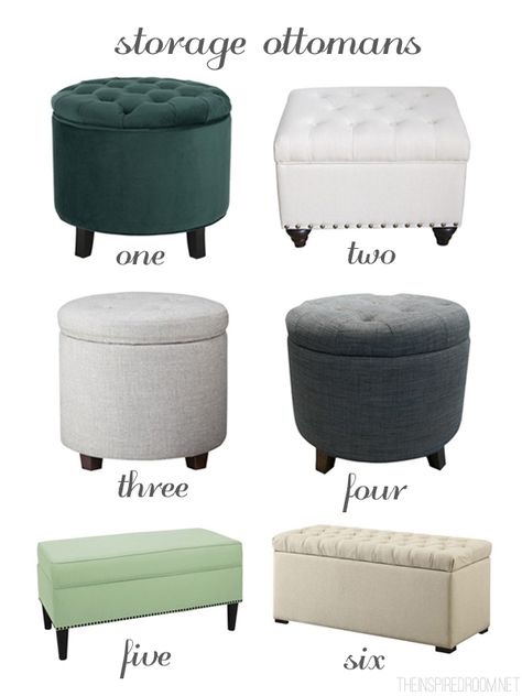 Storage Ottoman Round Up - Ideas for Decorating a Small Bedroom Home Décor, Home Furniture, Small Chair For Bedroom, Bedroom Storage, Bedroom Ottoman, Bedroom Seating, Bedroom Furniture, Bedroom Chair, Small Bedroom Decor