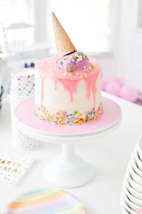 Desserts, Cake, Cupcakes, Ice Cream Party Cake, Ice Cream Birthday Cake, Ice Cream Birthday, Ice Cream Party, Ice Cream Birthday Party, Ice Cream Cone Cake