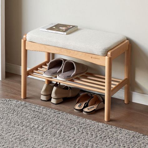 Design, Decoration, Shoe Bench, Shoe Rack Bench, Modern Storage Bench, White Upholstery, Bench With Shoe Storage, Bench With Storage, Wood Shoes