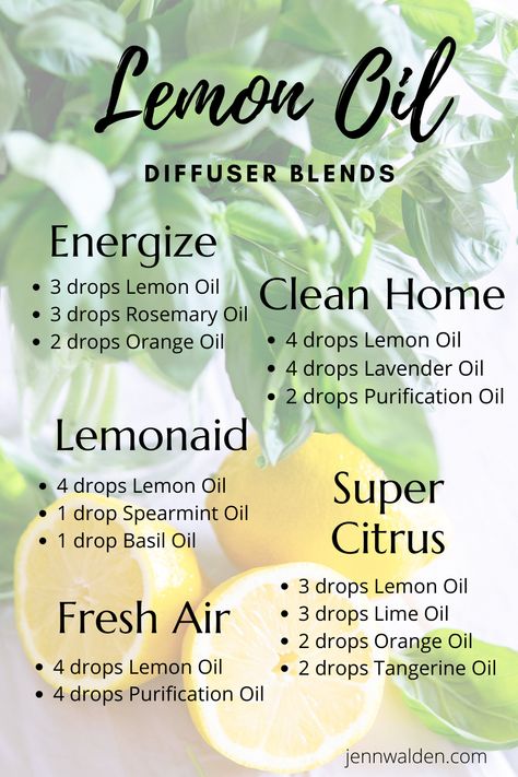 These are my favorite Lemon Oil blends to add to my diffuser.  Lemon Essential Oil is one of my Top 30 essential oils- find out why and how I love to use it.  #essentialoil #lemon #yleo #diffuserblends Lemon Essential Oils, Essential Oil Blends Recipes, Essential Oils Aromatherapy, Essential Oil Combinations, Essential Oil Spray, Essential Oil Diffuser Blends Recipes, Doterra Essential Oils Recipes, Essential Oils Health, Essential Oil Diffuser Recipes
