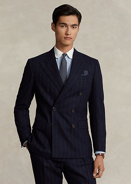 Polo Chalk-Stripe Wool Flannel Suit Ralph Lauren, Suits, Polo, Mens Suits, Polo Suits, Men’s Suits, Navy Suit, Ralph Lauren Suits, Mens Outfits