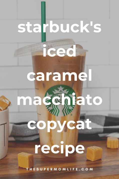 Desserts, Starbucks, Snacks, Smoothies, Copycat Starbucks Recipes, Copycat Starbucks Drinks, Starbucks Caramel Macchiato Recipe, Starbucks Iced Macchiato Recipe, Mcdonalds Caramel Iced Coffee Recipe