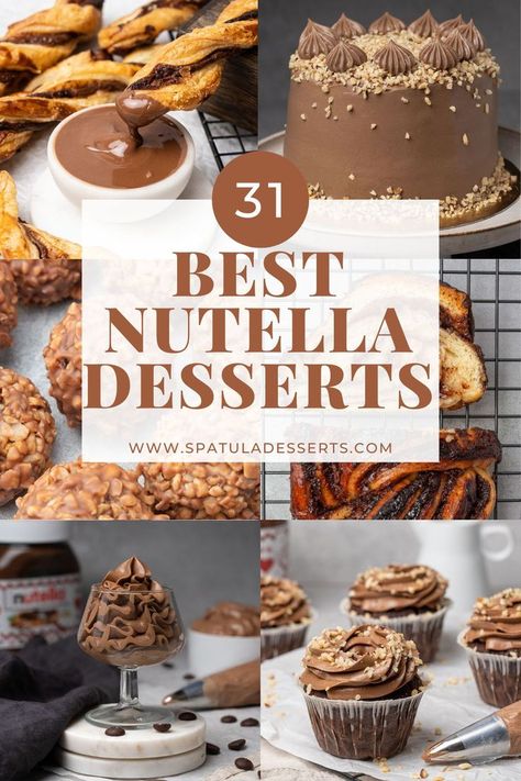 Best Nutella Desserts Desserts, Nutella, Desert Recipes, Delicious, Dessert Recipes, Yummy Cookies, Delicious Cookie Recipes, Nutella Cake, Nutella Desserts