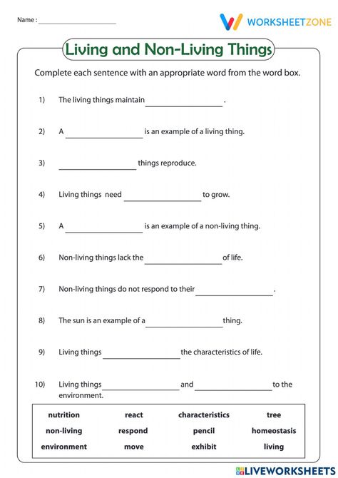 Living and non-living things worksheet for Grade 3 Home Schooling, Worksheets, Teaching Math Strategies, Teaching Math, Homeschool Learning, Math Strategies, Worksheets For Grade 3, Science Worksheets, Grammar For Kids