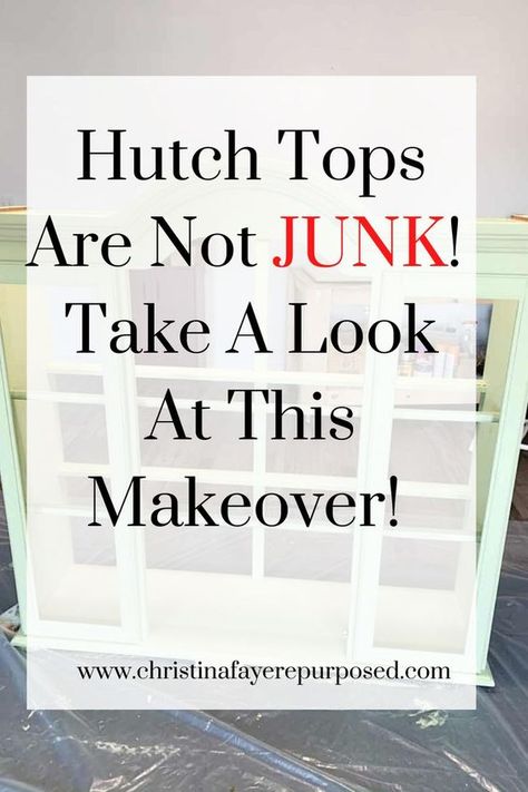 Decoration, Interior, Ideas, Design, Upcycling, Browning, Repurposed Hutch Top, Top Of Hutch Decor, Thrift Store Furniture