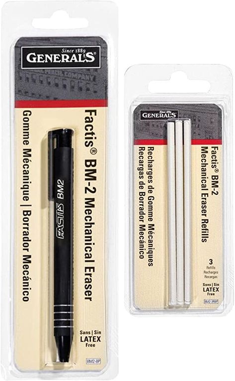 Amazon.com: General Pencil - Pencil-Eraser + Refills Bundle - GPBM2-BP Factis Pen Style Eraser Plus GPBM2-3RBP Factis Pen Style Eraser Refills (Pencil + Refills) : Office Products Mechanical Pencils, Eraser, Refill, Erasers, Pencil Eraser, 2b Pencil, Pencil, Pen, Sewing Stores