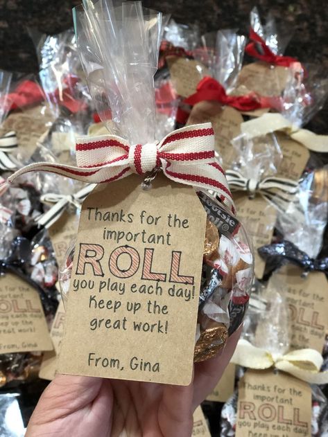 Staff Holiday Appreciation Ideas, Thank You For The Roll You Play, Great Job Gifts, Thankful Appreciation Gifts, Medical Assistant Gift Ideas Diy, Aba Appreciation Week, Christmas Gift For Team At Work, Small Nurse Appreciation Gifts, Labor Day Teacher Gifts