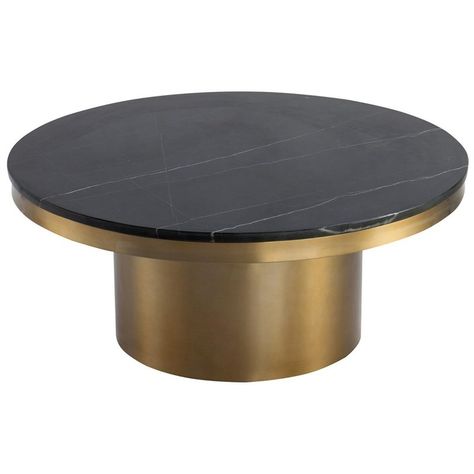 Marquina black marble and brass coffee table Materials: Marquina black marble top, brushed brass frame and legs Dimensions: D 90 x H 38 cm. Coffee Tables, Design, Brass Coffee Table, Brass Side Table, Round Coffee Table, Steel Coffee Table, Marble Side Tables, White Round Coffee Table, Side Coffee Table