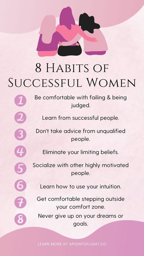 8 habits of successful women Motivation, Successful Women, Self Improvement Tips, Self Improvement, Success Habits, Self Development, Success Mindset, Self Help, Self Motivation