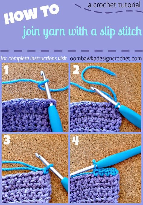 How To Join New Yarn with a Slip Stitch • Oombawka Design Crochet Knitting, Crochet, Yarns, Loom Knitting, Slip Stitch Crochet, Joining Yarn, Slip Stitch, Beginning Crochet Projects, Crochet Stitches For Beginners