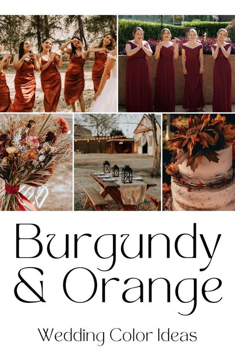 If you are looking at planning an autumn wedding, then check out these beautiful burnt orange and burgundy wedding ideas to help inspire you!! | Wedding theme | Wedding theme ideas | Wedding colors | Wedding color ideas | Wedding theme | Spring wedding color ideas | Summer wedding color ideas | Fall wedding color ideas | Winter wedding color ideas | Summer, Winter, Autumn, Ideas, Beautiful, Red, Color, Orange, Winter Wedding