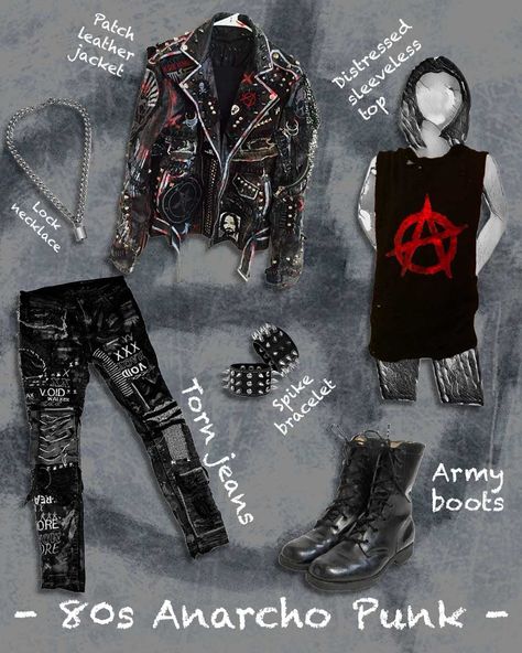 Looking to rock the rebellious Anarcho-Punk style of the 80s? Check out this article on The VOU for some inspiration and tips on how to nail the look! 

#AnarchoPunk #PunkFashion #80sFashion #DIYStyle #AntiEstablishment #RebelliousFashion #StuddedLeather #RippedTShirts #FashionInspiration #TheVOU Punk Rock, Punk, Clothes, Goth, Punk Boy, Styl, Punk Man, Punk Men, Alt