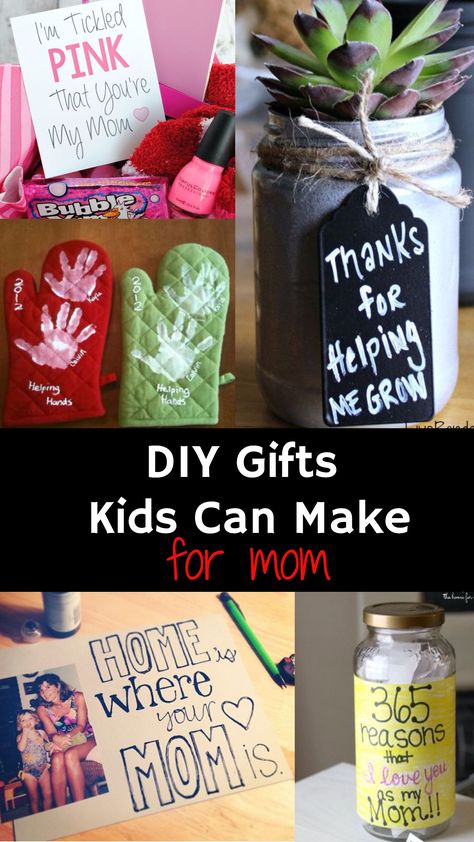 Gifts Kids Can Make Easy Homemade DIY Gift ideas for kids to make for Christmas, Mother's Day, Birthday gifts and more for mom, grandmother, granny, aunt, uncle, dad, etc.  Creative DIY Gift Ideas for children to give as presents for any holiday. Great gifts for teachers too - http://involvery.com/diy/diy-gifts-for-mom-from-kids/ Diy, Diy Gifts, Diy Gifts For Mom, Diy Gifts For Kids, Diy Gifts For Dad, Presents For Mom, Gifts For Kids, Mom Birthday Gift, Aunt Gifts
