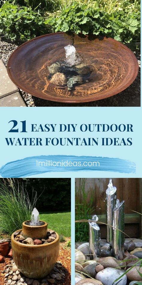 There is nothing better than immersing yourself in nature, right? If you are looking for ideas to have a chance to closer to outdoor space, you are certainly landed in the right place. Go for DIY Water Fountains today! A fountain is a great detail to add to a garden, no matter its size, so even if you have limited space and are planning your small garden. They promise to give your garden a fresh and cool space. Gardening, Play, Closer, Architecture, Fresh, Porches, Nature, Diy Water Feature, Diy Pondless Water Feature