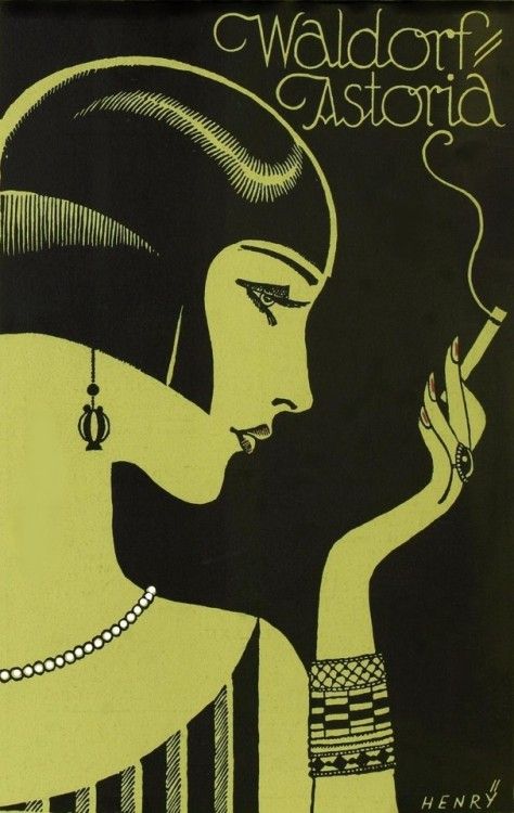 Art Deco Illustration by Henry for Waldorf Astoria New York, 1925. Art Deco, Art And Illustration, Retro, Vintage Posters, Vintage, Art Nouveau, Art Deco Poster, Art Deco Posters, Waldorf Astoria
