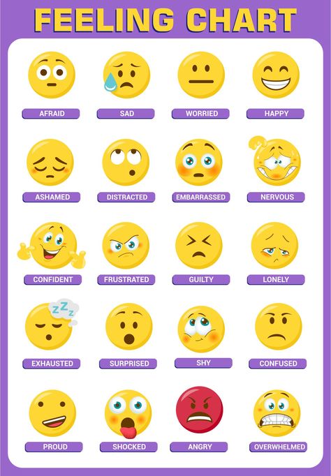 10 Best Printable Feelings Chart - printablee.com Pre K, Emoji Chart, Free Emoji Printables, Emotions Preschool, Feelings Chart, Emotion Chart, Charts For Kids, Emoji List, Teaching Emotions
