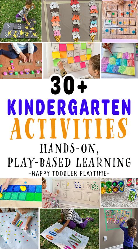 30 Play-Based Learning Kindergarten Activities - HAPPY TODDLER PLAYTIME Pre K, Toddler Learning Activities, Kids Learning Activities, Activities For 5 Year Olds, Kindergarten Learning Activities, Preschool Learning Activities, Play Based Learning Kindergarten, Play Based Learning Activities, Activity Based Learning
