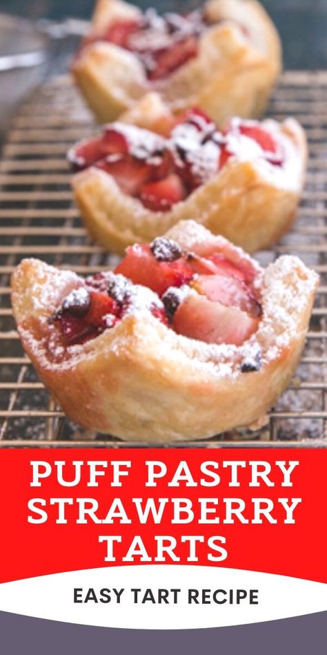 Pie, Cake, Desserts, Summer, Easy Puff Pastry, Puff Pastry Tart, Strawberry Puff Pastry, Puff Pastry, Puff Pastry Recipes